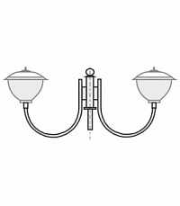 К97-0,5…0,6-0,3-0-0 торшерный двухрожковый кронштейн